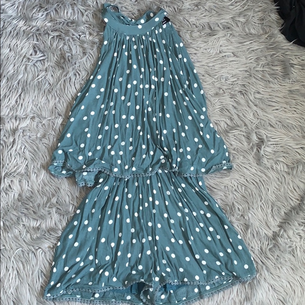 High neck romper
